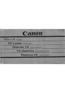 Canon FD Lenses manual. Camera Instructions.